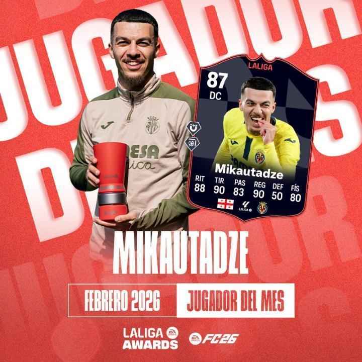  4场3球1助，比利亚雷亚尔前锋米卡塔泽当选西甲2月最佳球员 新闻 4场3球1助，比利亚雷亚尔前锋米卡塔泽当选西甲2月最佳球员 新闻