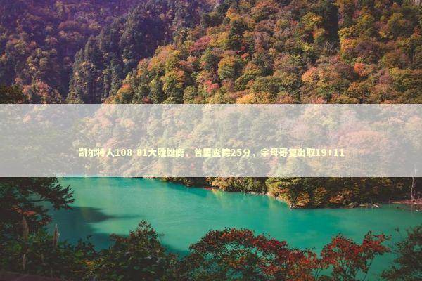 凯尔特人108-81大胜雄鹿，普里查德25分，字母哥复出取19+11 新闻