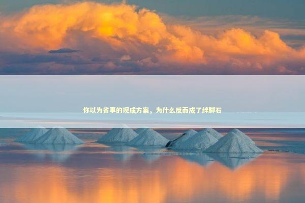 你以为省事的现成方案，为什么反而成了绊脚石